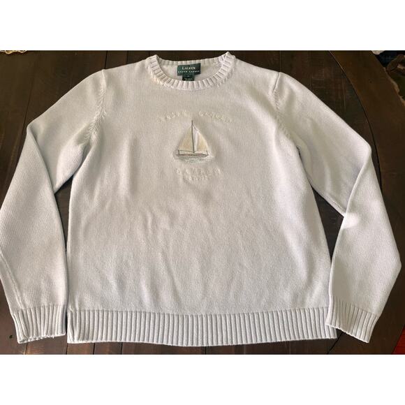 Vintage Lauren Ralph Lauren Sweater Women’s Medium Embroidered Sailboat - Picture 7 of 12